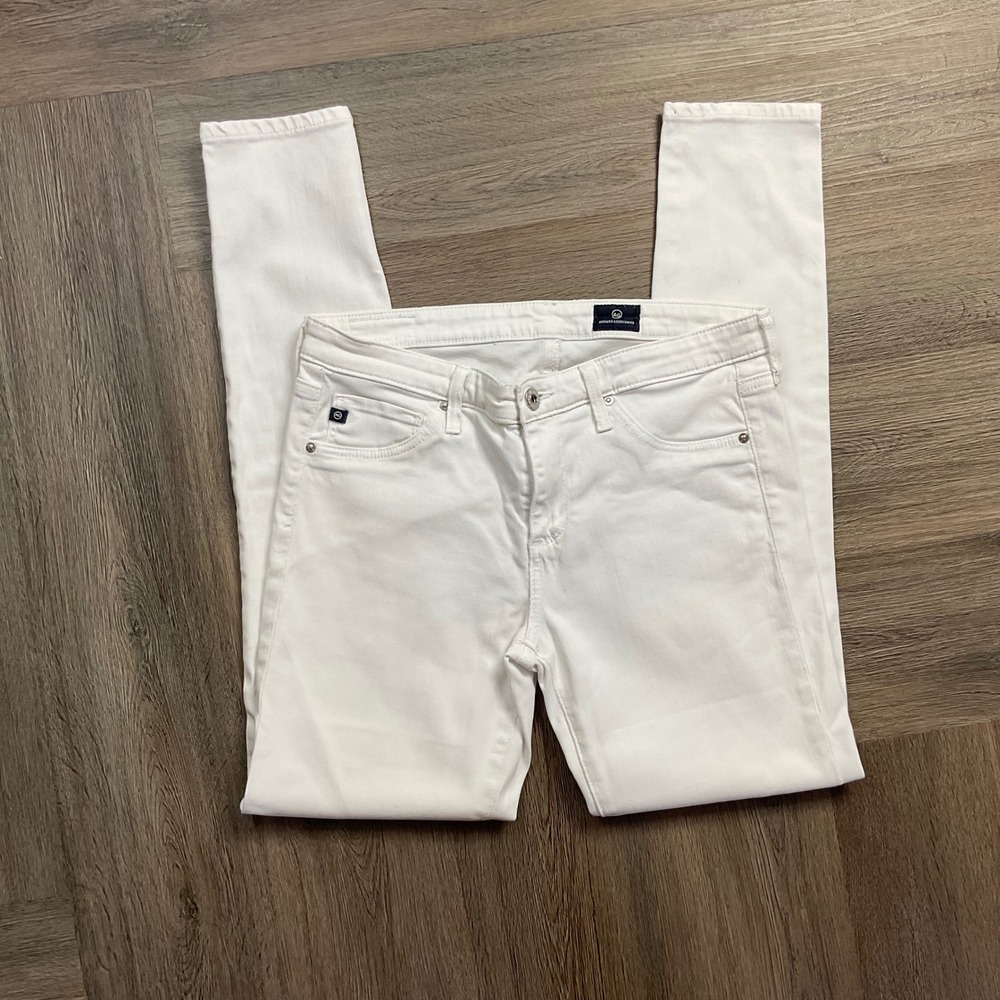 AG Adriano Goldschmied Skinny Stretch Jeans Womens 28R White Made in USA Classic